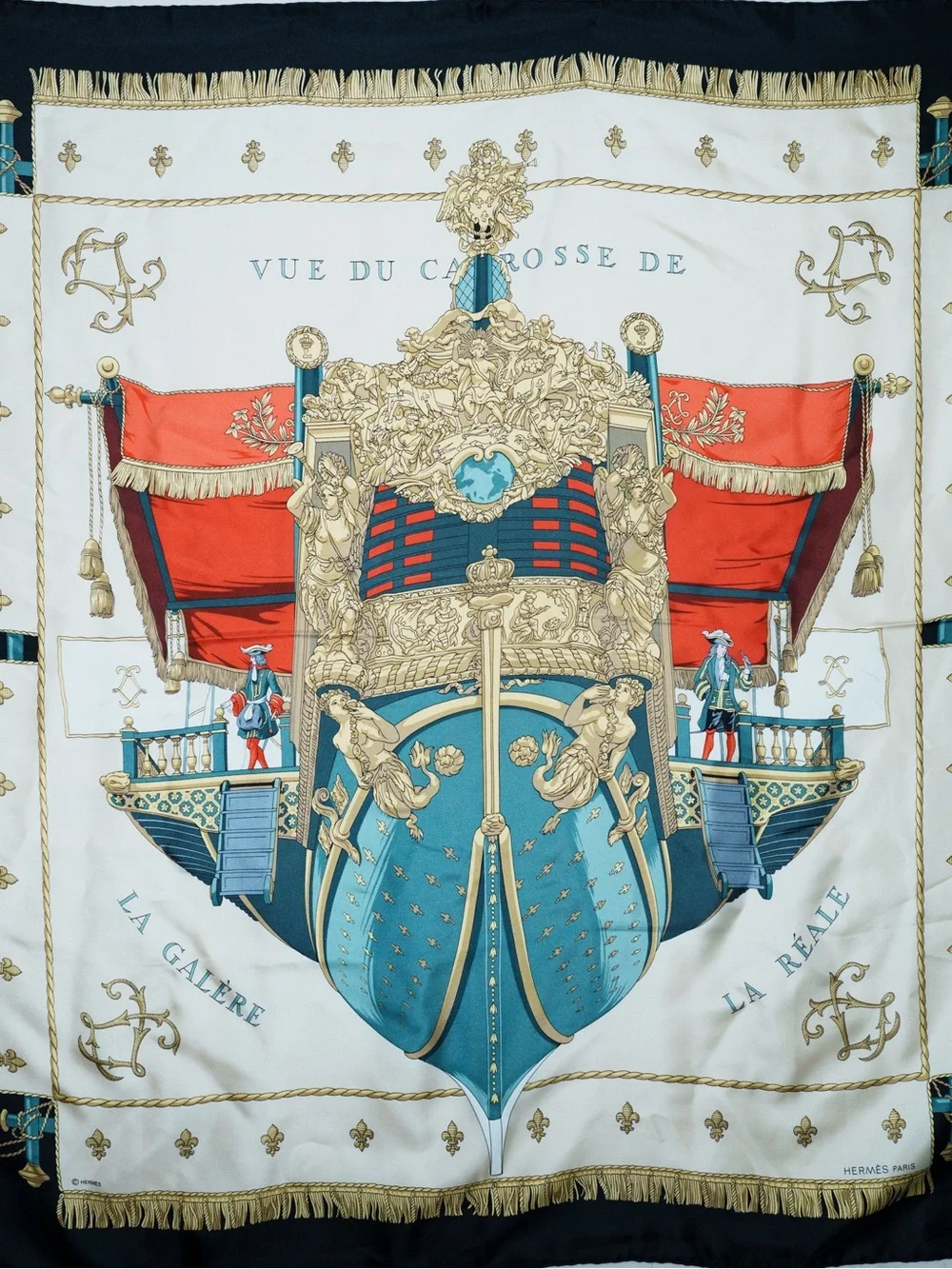 Hermès Vue du Carrosse de la Galère Silk Twill 90cm w/ box